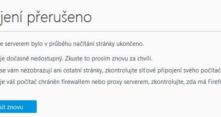 Chyba "spojení přerušeno"