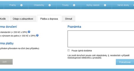 Jednostránková objednávka pro snadný nákup v e-shopu