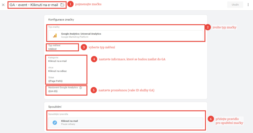 Nastavení události pro Google Analytics v Google Tag Manageru